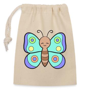 Papillons Papillons - Sac cadeau en coton avec cordon (14 x 20 cm) - nature - Devant