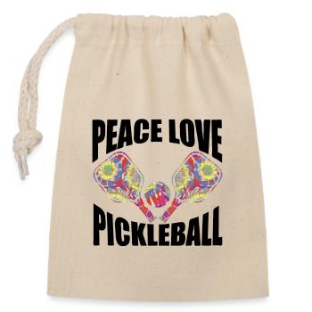 Pickleball Paddle Design - Closable cotton gift bag (14x20cm) - nature - Front