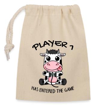 First Baby Player 1 Pregnant Baby Cow - Closable cotton gift bag (14x20cm) - nature - Front