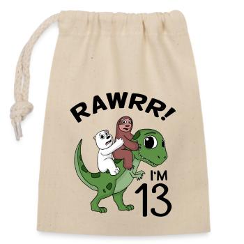 13ème anniversaire 13 ans cadeau - Sac cadeau en coton avec cordon (14 x 20 cm) - nature - Devant
