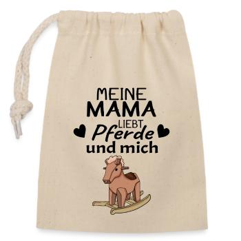 Baby Pferd Reiten Spruch - Verschließbarer Geschenkbeutel aus Baumwolle (14x20cm) - Natur - Vorne