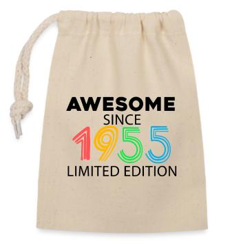 Fantastic since 1955 - born in 1955 - Closable cotton gift bag (14x20cm) - nature - Front