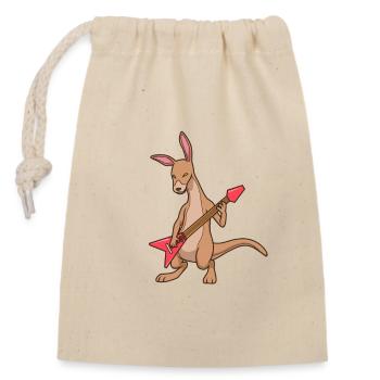 Comic Kangaroo joue de la guitare électrique - Sac cadeau en coton avec cordon (14 x 20 cm) - nature - Devant