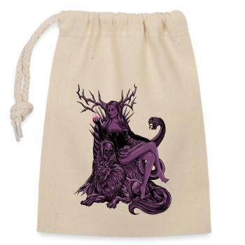 Viking Goddess of the Dead Hel - Closable cotton gift bag (14x20cm) - nature - Front
