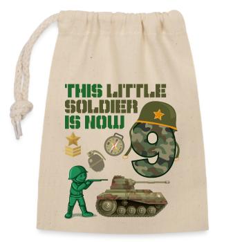 Ce petit soldat est maintenant 9 Army Tank 9. - Sac cadeau en coton avec cordon (14 x 20 cm) - nature - Devant