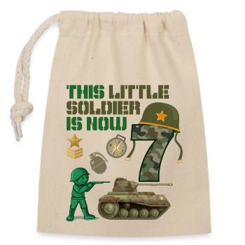 Ce petit soldat est maintenant 7 Army Tank 7. - Sac cadeau en coton avec cordon (14 x 20 cm) - nature - Devant