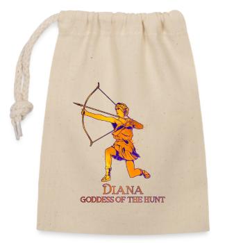 Déesse de la chasse - Diana - Sac cadeau en coton avec cordon (14 x 20 cm) - nature - Devant