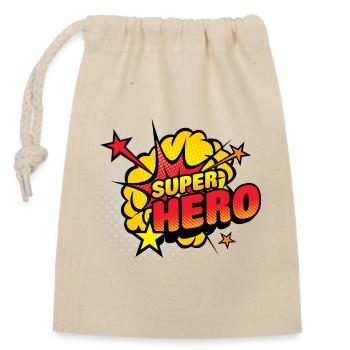 Superhelden Comic Explosion - Verschließbarer Geschenkbeutel aus Baumwolle (14x20cm) - Natur - Vorne