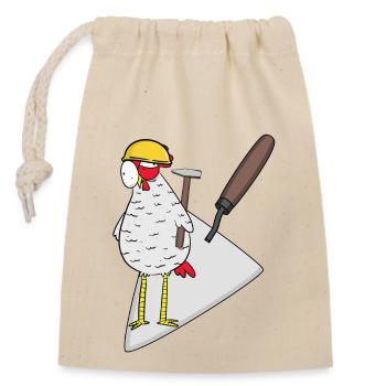 Artisan Poulet Maçon Maçon Truelle Travail - Sac cadeau en coton avec cordon (14 x 20 cm) - nature - Devant
