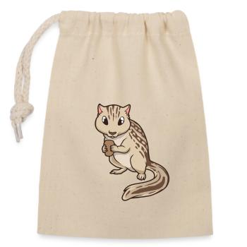 Kawaii Thirteen Stripes Croissants - Sac cadeau en coton avec cordon (14 x 20 cm) - nature - Devant
