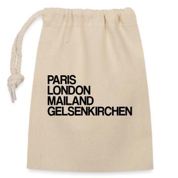 Gelsenkirchen Paris Londres Milan Gelsenkirchener - Sac cadeau en coton avec cordon (14 x 20 cm) - nature - Devant