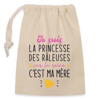 La reine c’est ma mère / cadeau pour maman - Sac cadeau en coton avec cordon (14 x 20 cm) - nature - Devant