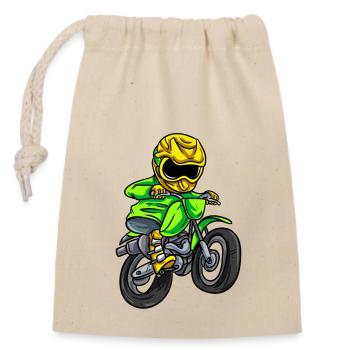 Dirt Bike Motorcross - Verschließbarer Geschenkbeutel aus Baumwolle (14x20cm) - Natur - Vorne