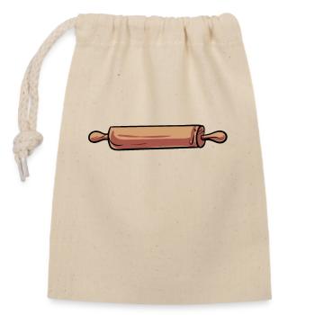 Rolling pin - Closable cotton gift bag (14x20cm) - nature - Front