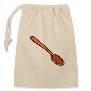Cuillère en bois - Sac cadeau en coton avec cordon (14 x 20 cm) - nature - Devant