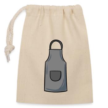 Apron - Closable cotton gift bag (14x20cm) - nature - Front
