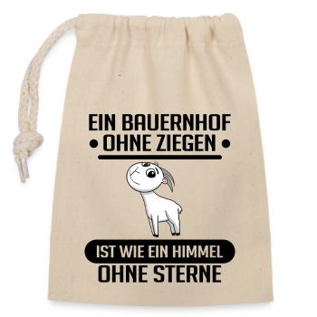 Ziege Ziegenbock Bock - Verschließbarer Geschenkbeutel aus Baumwolle (14x20cm) - Natur - Vorne