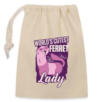 Ferret Weasel Pet Ghost Whisperer - Closable cotton gift bag (14x20cm) - nature - Front