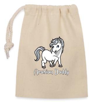 Amoureux des chevaux - Arabian Daddy - Sac cadeau en coton avec cordon (14 x 20 cm) - nature - Devant