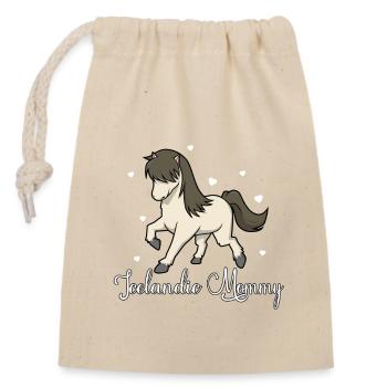 Amoureux des chevaux - Icelandic Mommy - Sac cadeau en coton avec cordon (14 x 20 cm) - nature - Devant