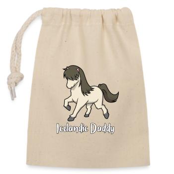 Amoureux des chevaux - Icelandic Daddy - Sac cadeau en coton avec cordon (14 x 20 cm) - nature - Devant
