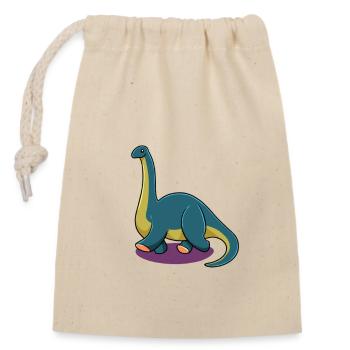 Dessin animé Apatosaurus - Sac cadeau en coton avec cordon (14 x 20 cm) - nature - Devant