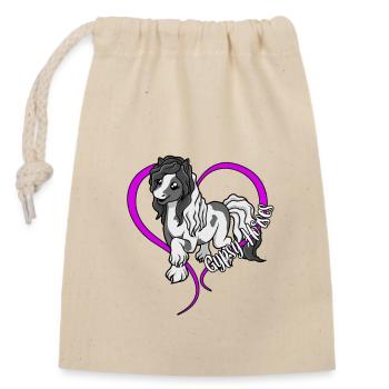 Amoureux des chevaux - Tinker - Sac cadeau en coton avec cordon (14 x 20 cm) - nature - Devant