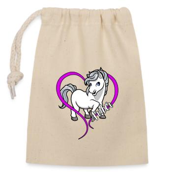 Amoureux des chevaux - Arabes - Sac cadeau en coton avec cordon (14 x 20 cm) - nature - Devant