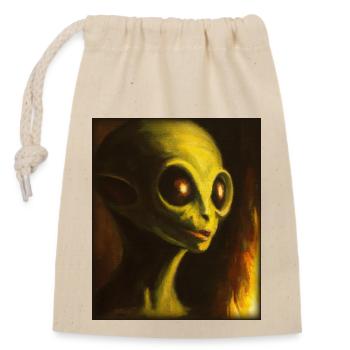 alien devil - Closable cotton gift bag (14x20cm) - nature - Front