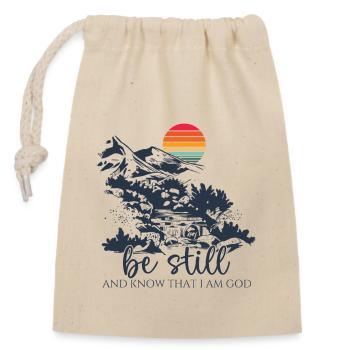 Jesus Christ - Christian Shirt - Be still - Closable cotton gift bag (14x20cm) - nature - Front