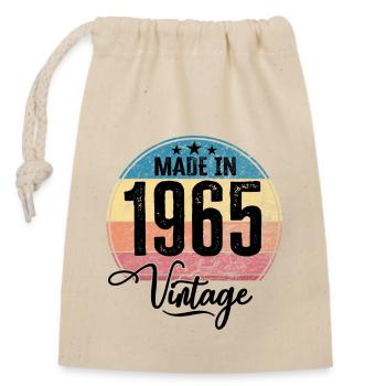 Millésime Fabriqué en 1965 Année de naissance 1965 Anniversaire - Sac cadeau en coton avec cordon (14 x 20 cm) - nature - Devant