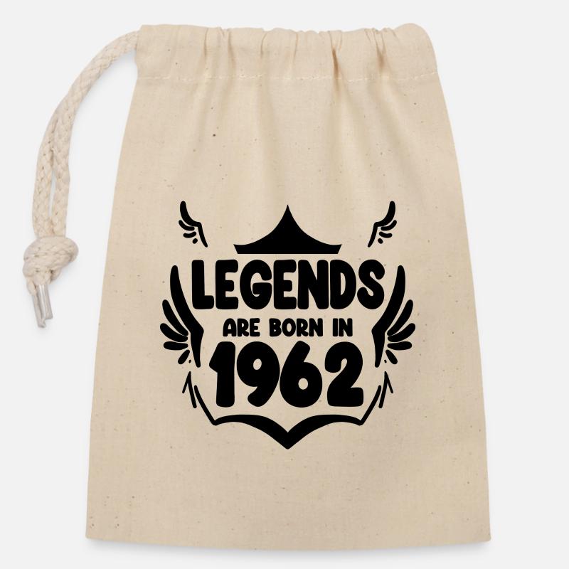 1962 - Born 1962 - Closable cotton gift bag (14x20cm) - nature