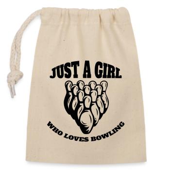 Bowling Skittles Girls Bowling Ball Bowler - Closable cotton gift bag (14x20cm) - nature - Front