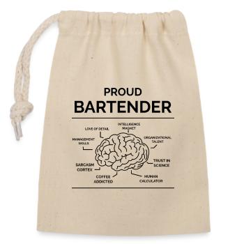 Barman - Sac cadeau en coton avec cordon (14 x 20 cm) - nature - Devant