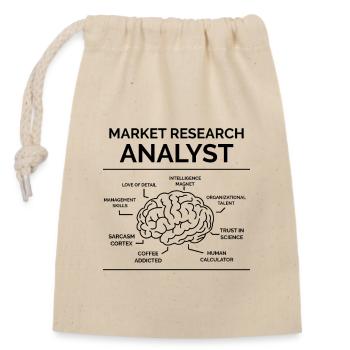 Analyst für Marktforschung - Verschließbarer Geschenkbeutel aus Baumwolle (14x20cm) - Natur - Vorne
