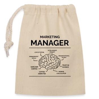 Marketingleiter - Verschließbarer Geschenkbeutel aus Baumwolle (14x20cm) - Natur - Vorne