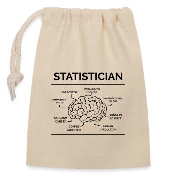 Statistiker Mathemathiker - Verschließbarer Geschenkbeutel aus Baumwolle (14x20cm) - Natur - Vorne