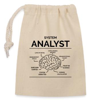 Analyste de systèmes - Sac cadeau en coton avec cordon (14 x 20 cm) - nature - Devant