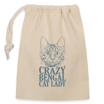 Crazy Bengal Cat Lady Hauskatze Rasse - Verschließbarer Geschenkbeutel aus Baumwolle (14x20cm) - Natur - Vorne
