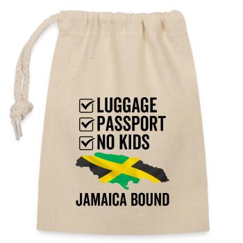 Luggage Passport No Kids Jamaica Bound - Closable cotton gift bag (14x20cm) - nature - Front