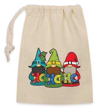 Christmas Approaching Hohoho - Closable cotton gift bag (14x20cm) - nature - Front