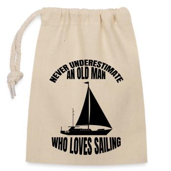 Voilier Capitaine Voilier Voilier Voilier Marins - Sac cadeau en coton avec cordon (14 x 20 cm) - nature - Devant