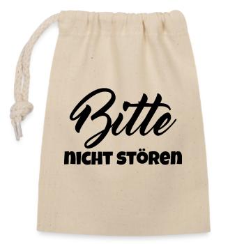 Bitte nicht stören - Verschließbarer Geschenkbeutel aus Baumwolle (14x20cm) - Natur - Vorne