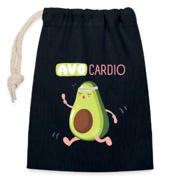 Avo Cardio Humor Sport - Closable cotton gift bag (14x20cm) - navy - Front