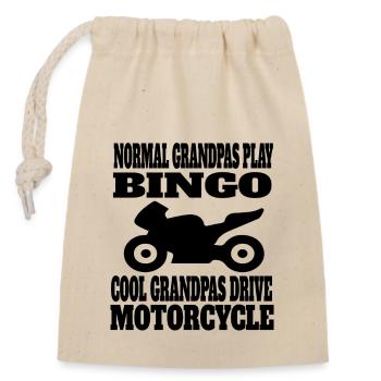 Motorrad Geschenk Motorradfahrer Mofa Motorcross - Verschließbarer Geschenkbeutel aus Baumwolle (14x20cm) - Natur - Vorne