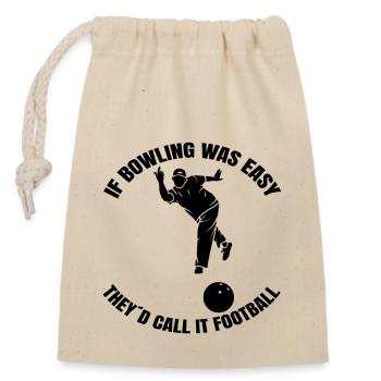 Bowling Gift Bowling ball Cone bowling bowling - Closable cotton gift bag (14x20cm) - nature - Front