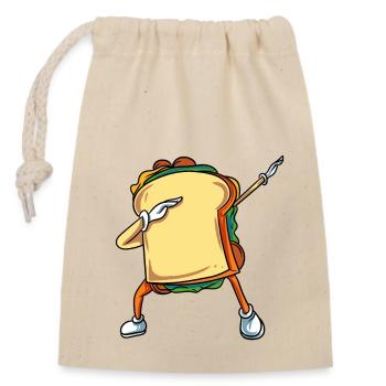 Dabbing Sandwich Food - Sac cadeau en coton avec cordon (14 x 20 cm) - nature - Devant