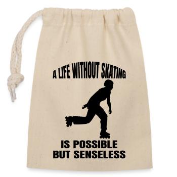 Roller Skating Inline Skating Skater Inline Gift - Closable cotton gift bag (14x20cm) - nature - Front