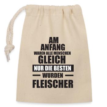 Fleischer Metzger Zerleger Schlachter - Verschließbarer Geschenkbeutel aus Baumwolle (14x20cm) - Natur - Vorne