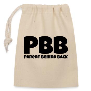 Parent behind back - Closable cotton gift bag (14x20cm) - nature - Front